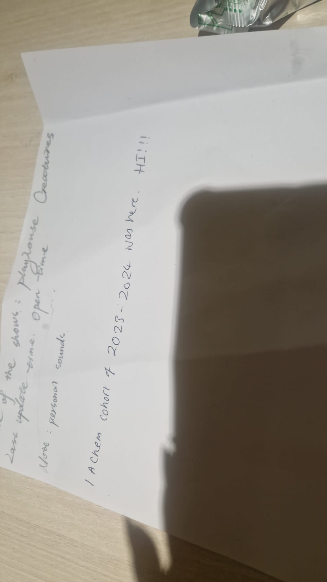 Secret note again