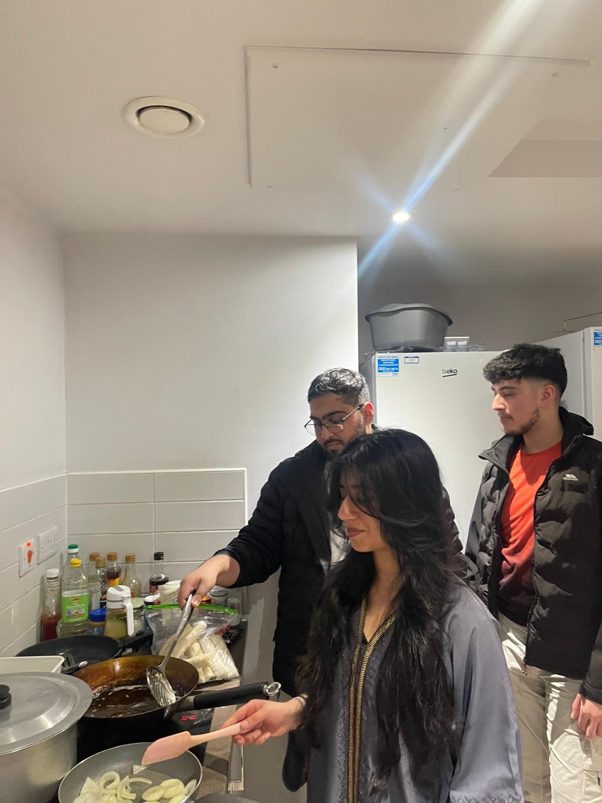 People cooking food